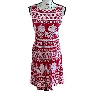 INDICATION white & red midi dress size 4